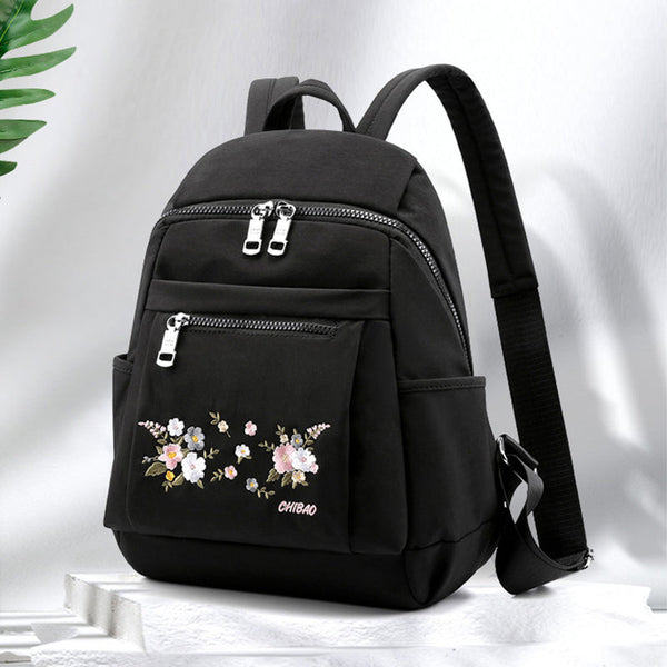 FloraVault - Reise-Rucksack mit Blumestickerei