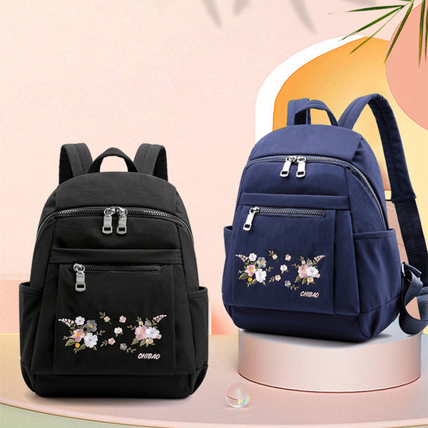 FloraVault - Reise-Rucksack mit Blumestickerei