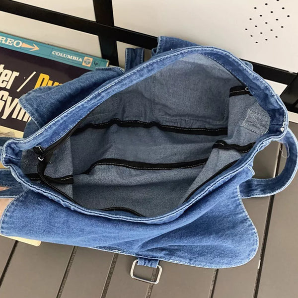 DenimCarry - Geräumigs Multi-Fach Denim-Schrägträg-Tasche