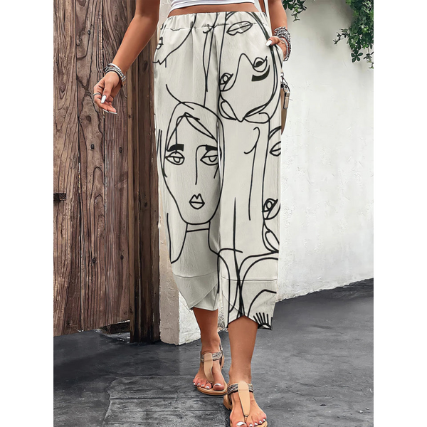 Trendy Bedruckte Hose für Damen