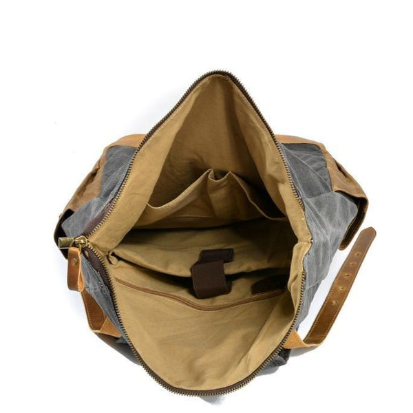 RollGuard - Militärisches Roll-Top-Canvas-Reise-Rucksack