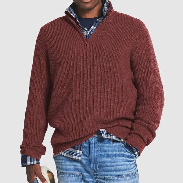 Aron - Warmer Pullover herren mit Reißverschlusskragen