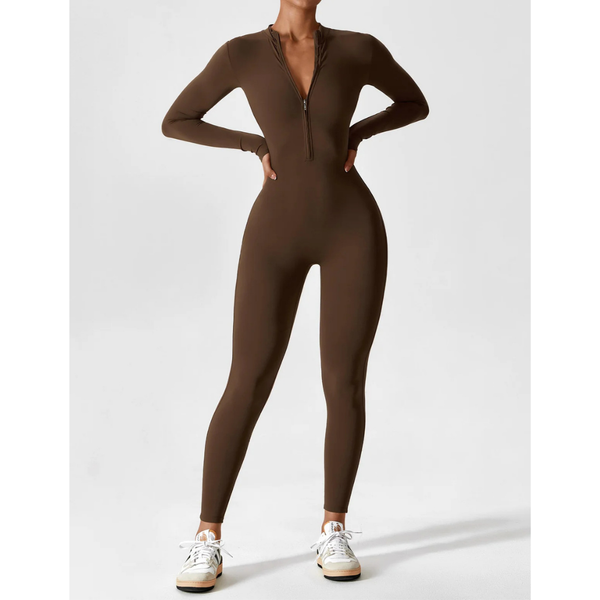 Anita - Damen V Ausschnitt Langarm Jumpsuit