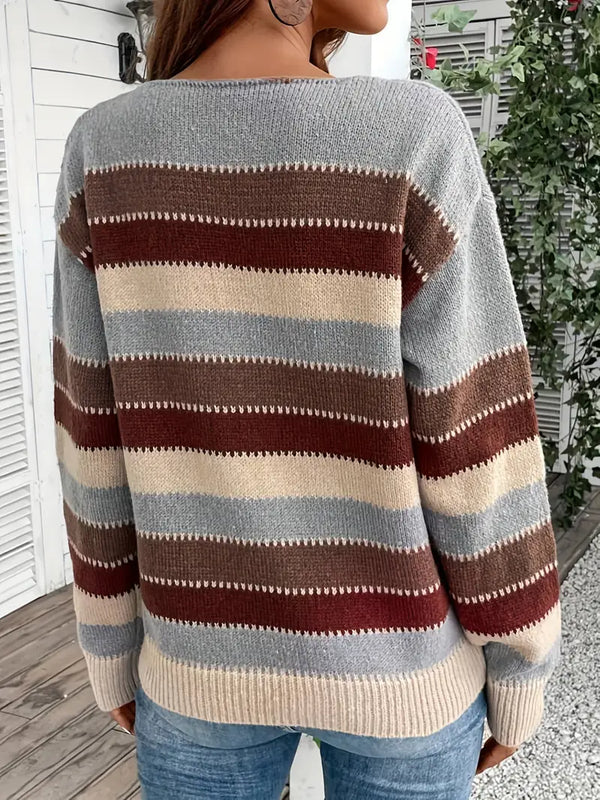 Birgit – Vintage-Farbblock-Pullover für Damen