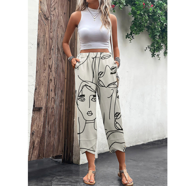 Trendy Bedruckte Hose für Damen