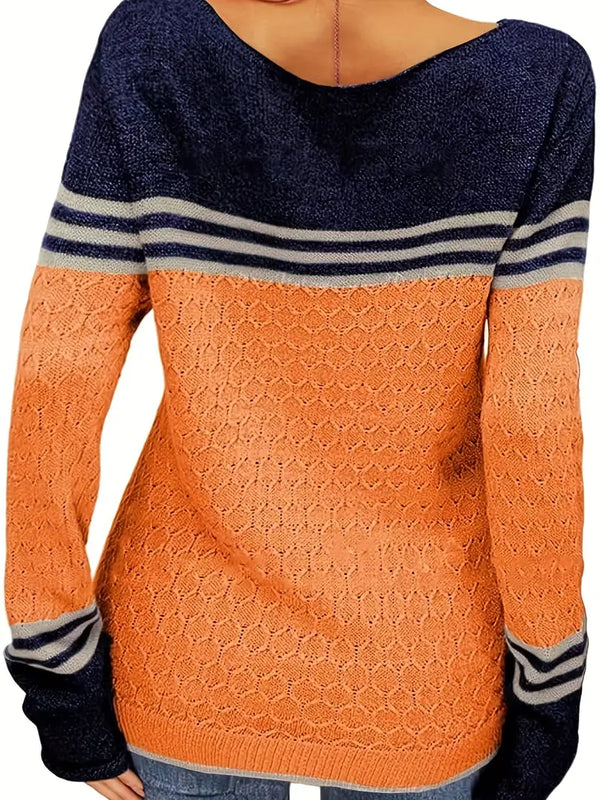 Darina – Lässiger Pullover mit U-Boot-Ausschnitt für Damen