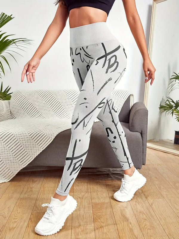 Weiße Damen-Leggings mit Print