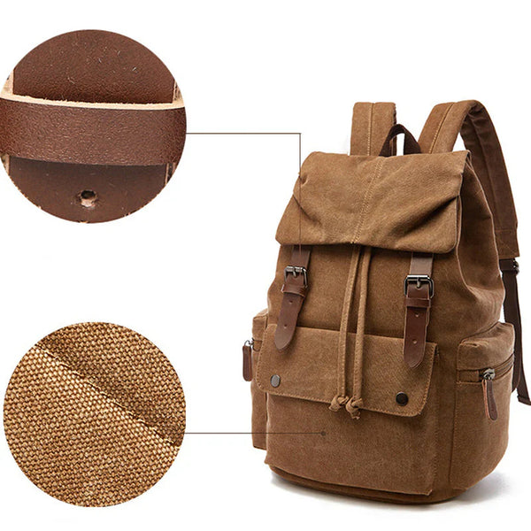 TimelessTrek - Vintage-Canvas-Laptop-Rucksack