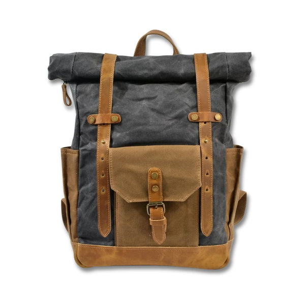 RollGuard - Militärisches Roll-Top-Canvas-Reise-Rucksack