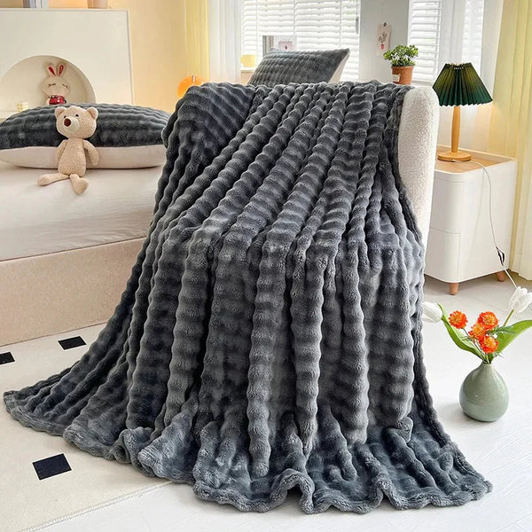 Bubbeltextuur Fleece Decke - BubbleNest