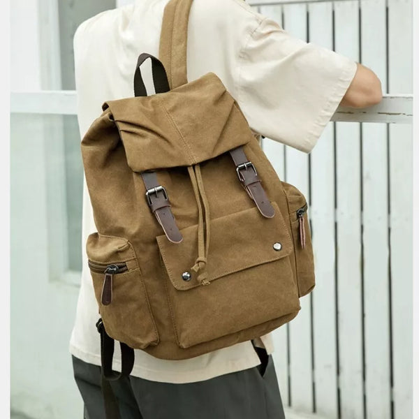 TimelessTrek - Vintage-Canvas-Laptop-Rucksack