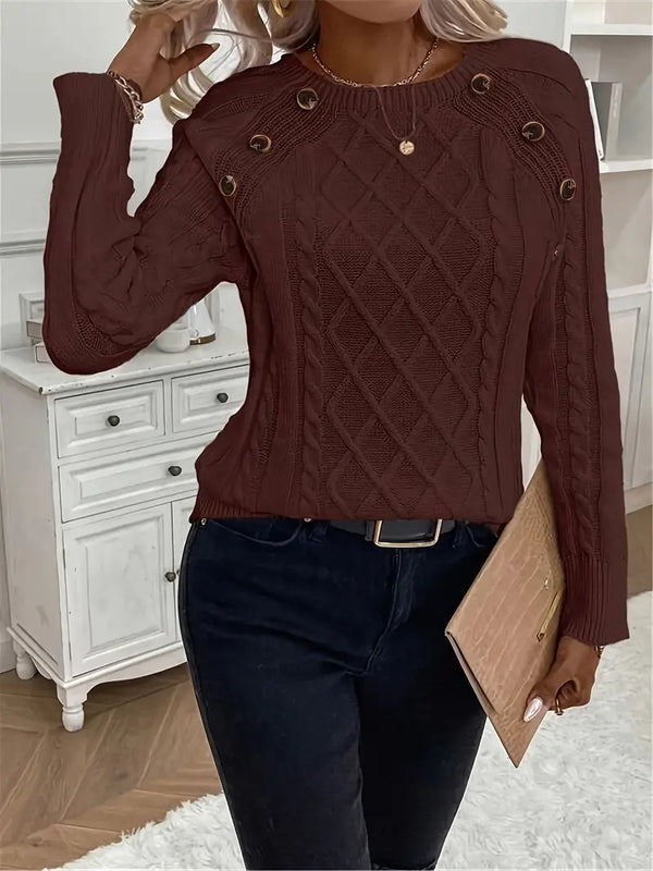 Amarantha – Gemütlicher Zopfstrickpullover für Damen