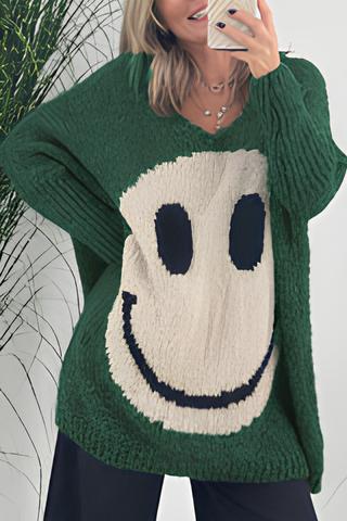 Clémence - Strickpullover mit Smileymuster für Fraue