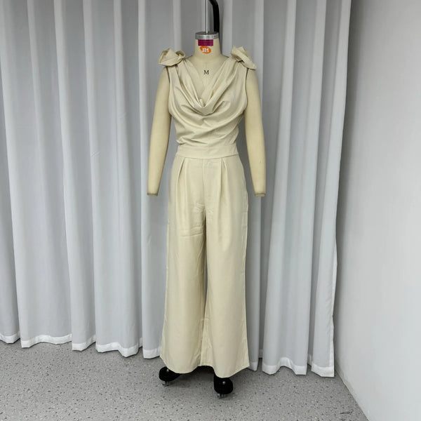 Linnea - Langer Ärmelloser Jumpsuit Mit V-ausschnitt