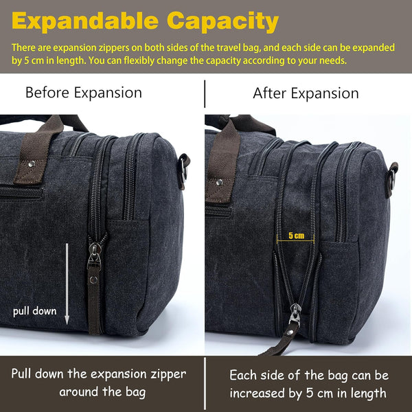 ExpandDuffle - Erweiterbare Canvas-Wochenendtasche