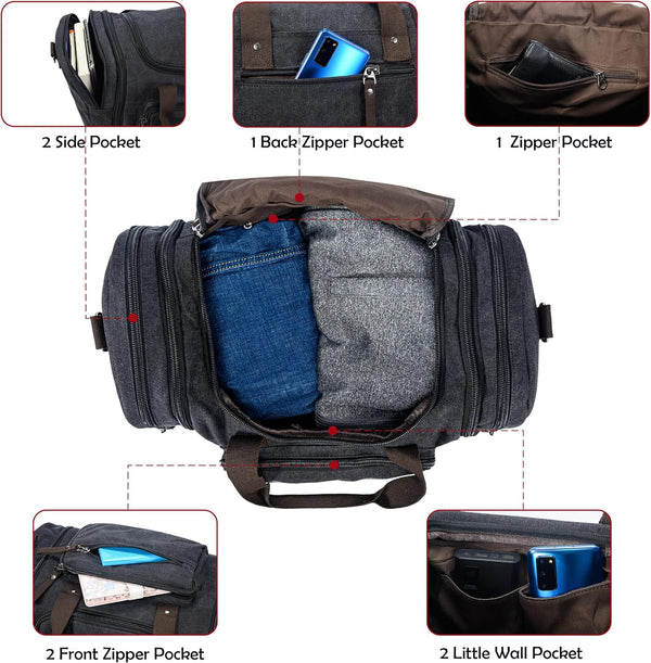 ExpandDuffle - Erweiterbare Canvas-Wochenendtasche