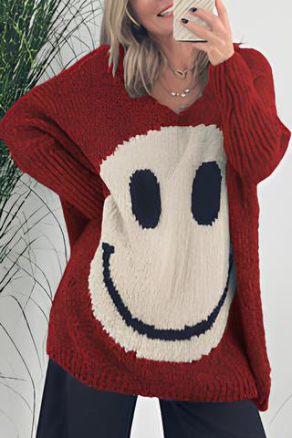 Clémence - Strickpullover mit Smileymuster für Fraue