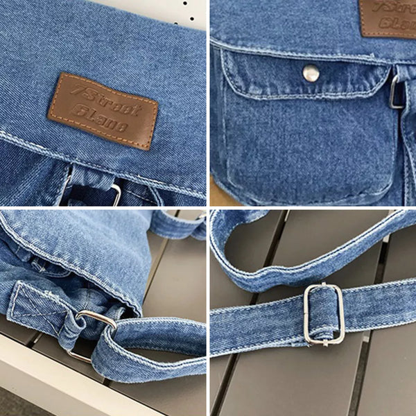 DenimCarry - Geräumigs Multi-Fach Denim-Schrägträg-Tasche