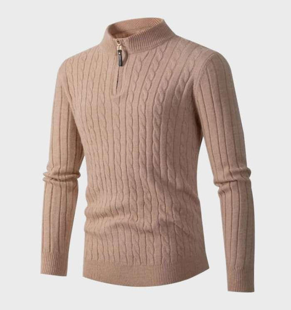 Diego - Zopfmuster Pullover mit Stehkragen für Männe