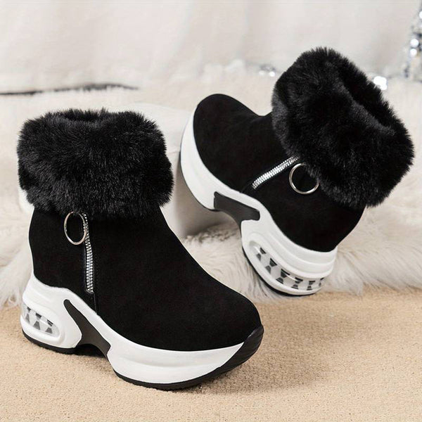 Petula - Fluffi Kragen Plateau Stiefel für Fraue