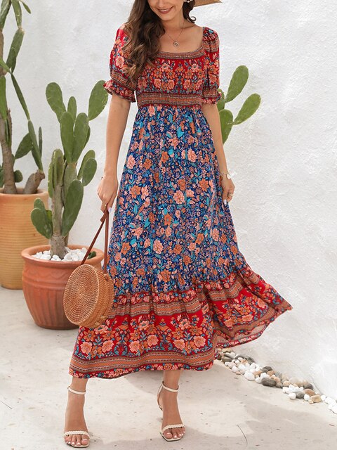 Ariadne – Schickes Florales Boho-Kleid für Damen