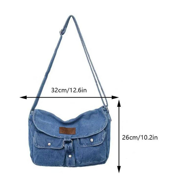 DenimCarry - Geräumigs Multi-Fach Denim-Schrägträg-Tasche