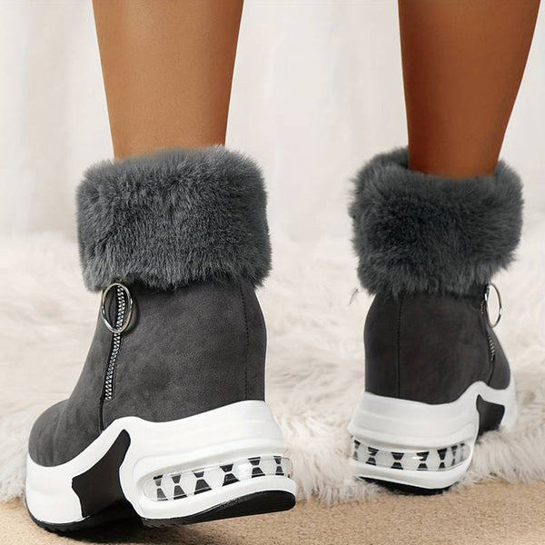 Petula - Fluffi Kragen Plateau Stiefel für Fraue