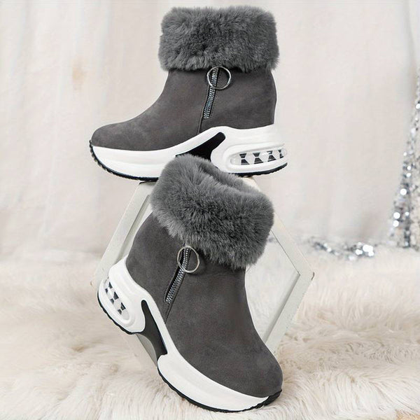 Petula - Fluffi Kragen Plateau Stiefel für Fraue