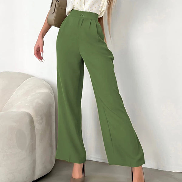 Grüne Hose mit hoher Taille für Damen