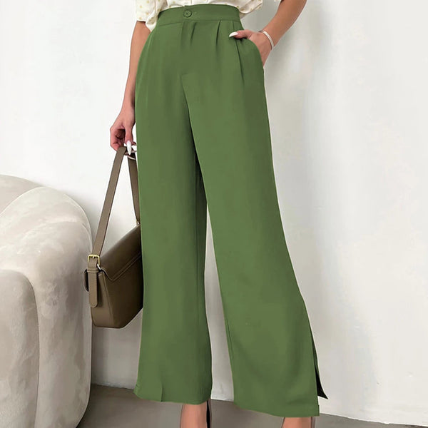 Grüne Hose mit hoher Taille für Damen