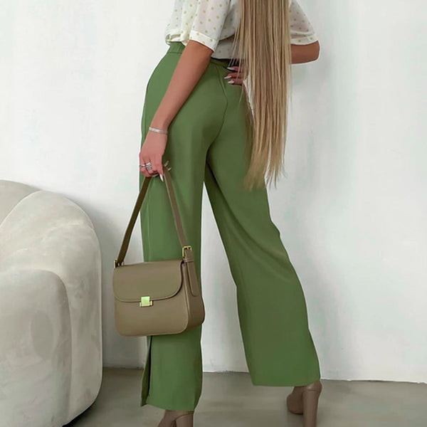 Grüne Hose mit hoher Taille für Damen