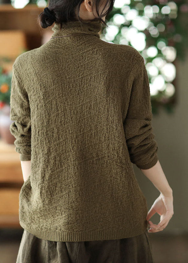 Joseline - Jacquard Pullover mit hohem Krage für Fraue