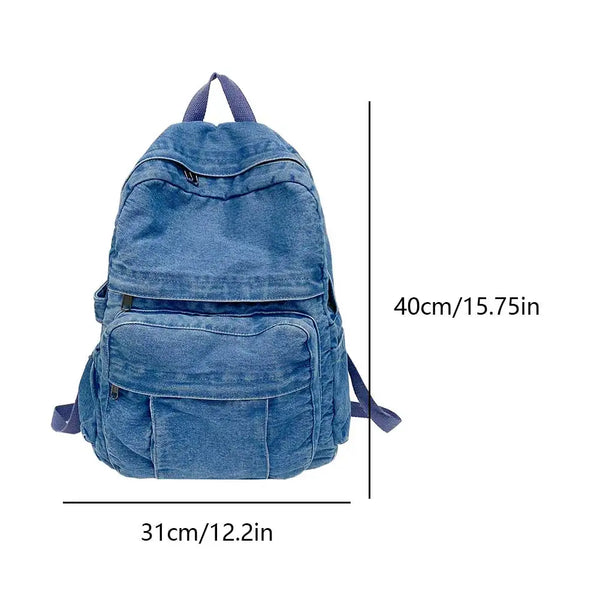 DenimTrek - Grosser Vintage-Denim-Rucksack