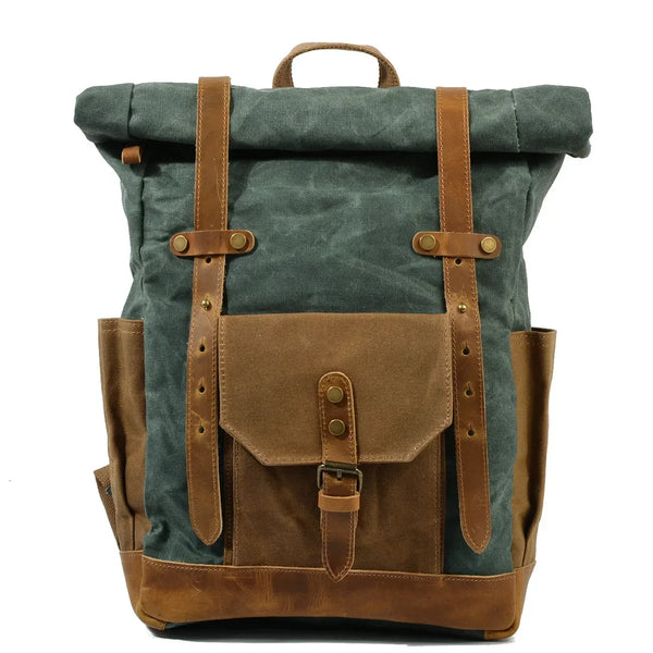 RollGuard - Militärisches Roll-Top-Canvas-Reise-Rucksack