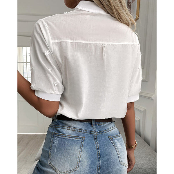 Weiße Vintage-Bluse für Damen