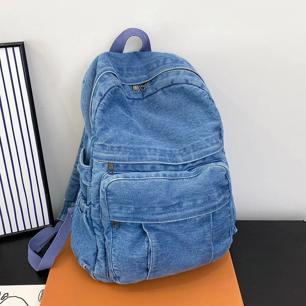 DenimTrek - Grosser Vintage-Denim-Rucksack