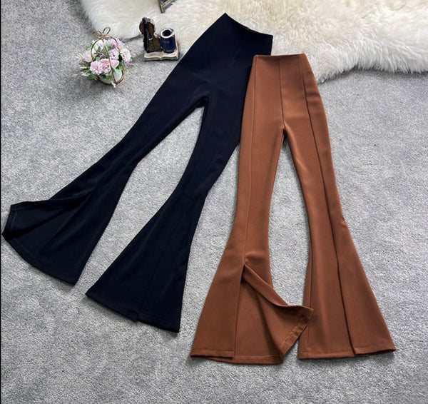 High-Waist Split-Flare Hose