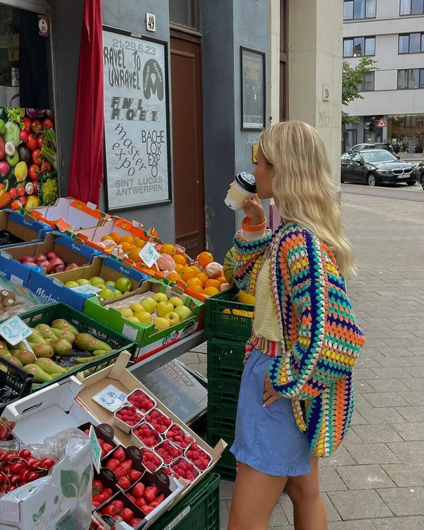 Luba - Boho Strickpullover mit Mehri Farbä für Fraue