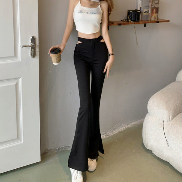 High-Waist Cut-Out Flared Hose