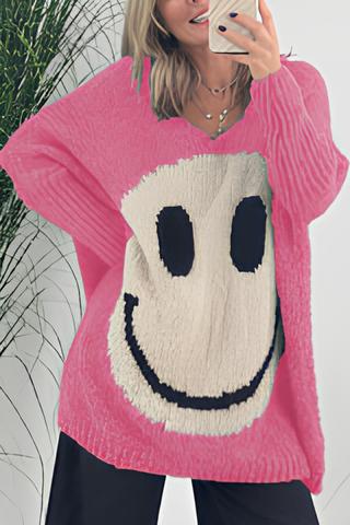 Clémence - Strickpullover mit Smileymuster für Fraue