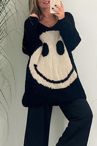 Clémence - Strickpullover mit Smileymuster für Fraue