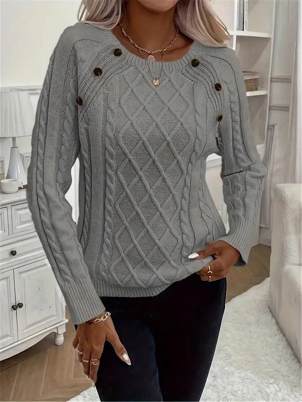 Amarantha – Gemütlicher Zopfstrickpullover für Damen