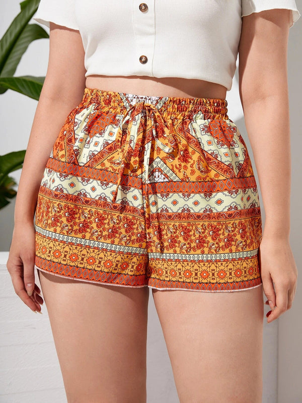 Boho Badeshorts für Damen in Übergröße