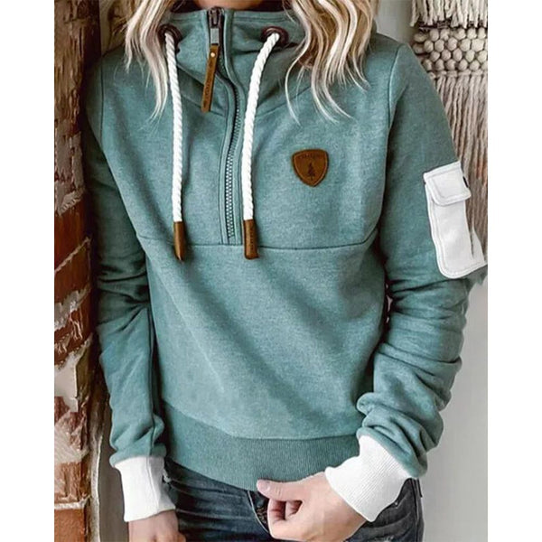 Casual Hoodie mit Unifarbe