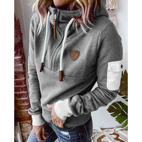 Casual Hoodie mit Unifarbe