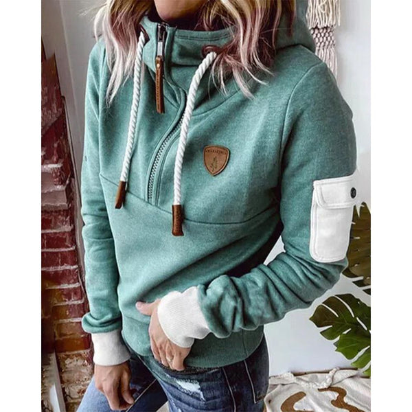 Casual Hoodie mit Unifarbe