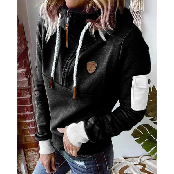 Casual Hoodie mit Unifarbe