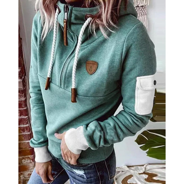 Casual Hoodie mit Unifarbe