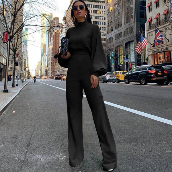 Turtleneck Damen Winter-Jumpsuit