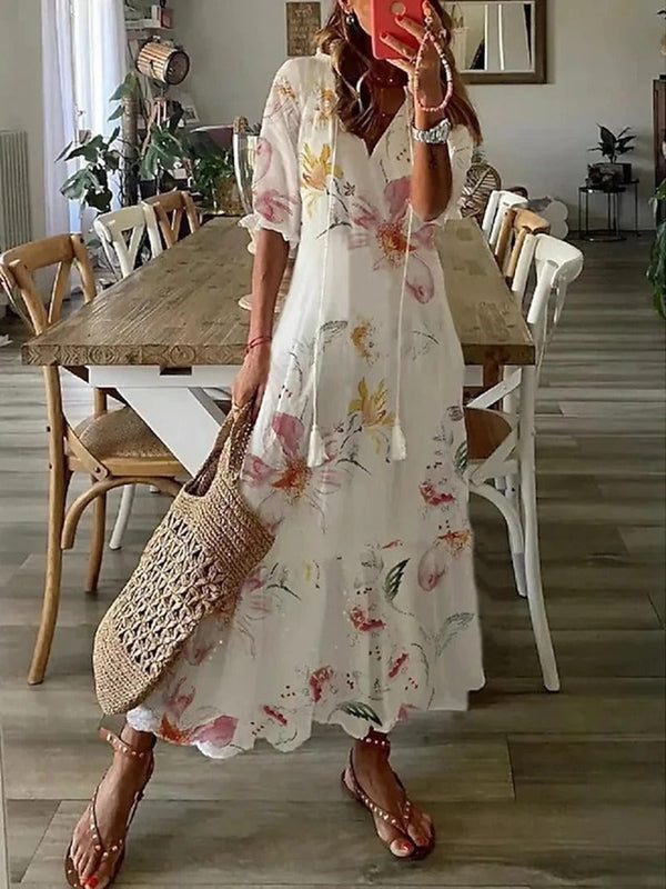 Ada - Vintage Floraler Boho Sommerkleid